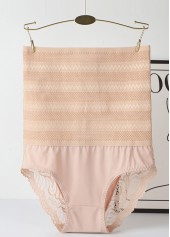 Skin Color Lace Patchwork High Waisted Shapewear Panties | thumb picture 