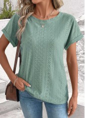 Sage Green Tummy Coverage Short Sleeve T Shirt | thumb picture 