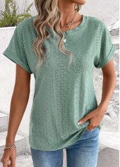Sage Green Tummy Coverage Short Sleeve T Shirt