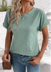 Sage Green Tummy Coverage Short Sleeve T Shirt | thumb picture 
