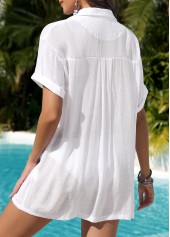Pocket White Short Sleeve Cover Up | thumb picture 