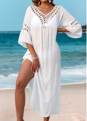 Patchwork Hollow Out White Cover Up