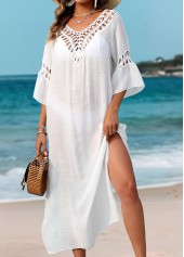 Patchwork Hollow Out White Cover Up | thumb picture 