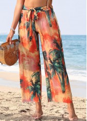 Tropical Plants Print Orange Cover Up | thumb picture 