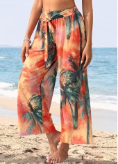 Tropical Plants Print Orange Cover Up | thumb picture 