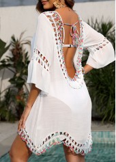 Patchwork Hollow Out White Cover Up | thumb picture 