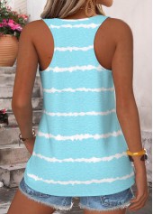 Light Blue Tie Dye Print Tummy Coverage Tank Top | thumb picture 