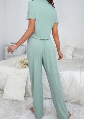 Mint Green Short Sleeve Lounge Top and Pants | thumb picture 