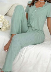 Mint Green Short Sleeve Lounge Top and Pants | thumb picture 