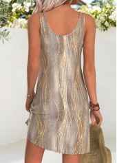 Champagne Ombre Short Tummy Coverage Strappy Round Neck Dress | thumb picture 