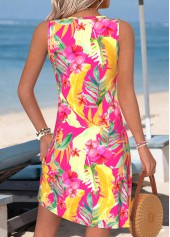 Multi Color Floral Print Short Tummy Coverage Sleeveless Dress | thumb picture 