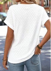 White Tummy Coverage Short Sleeve V Neck T Shirt | thumb picture 
