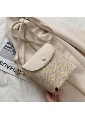Light Camel Daisy Print Magnetic Flowers Crossbody Bag | thumb picture 