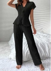 Black Short Sleeve Lounge Top and Pants | thumb picture 