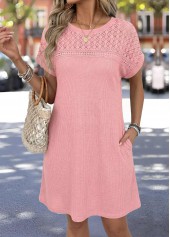 Pink Tummy Coverage A Line Short Sleeve Dress | thumb picture 