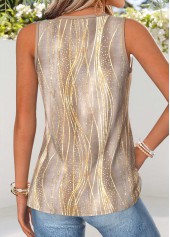 Light Green Tropical Plants Print Tummy Coverage Tank Top | thumb picture 