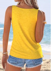 Ginger Letter Print Bowknot Sleeveless Split Neck Tank Top | thumb picture 