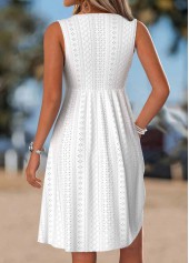 White Short Tummy Coverage Sleeveless V Neck Dress | thumb picture 