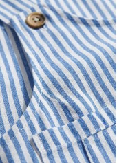 Blue Striped Short Patch Pocket Sleeveless Scoop Neck Dress | thumb picture 