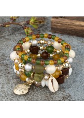 Multi Color Shell Glass Bracelet Set