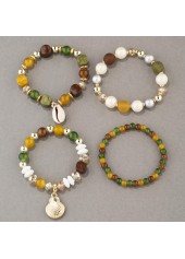 Multi Color Shell Glass Bracelet Set | thumb picture 