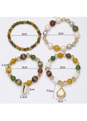 Multi Color Shell Glass Bracelet Set | thumb picture 