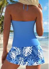 Dusty Blue Mid Waisted Drawstring Tankini Set | thumb picture 