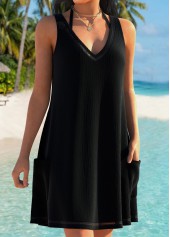 Pocket V Neck Black Cover Up | thumb picture 