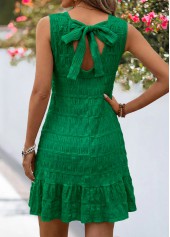 Green Short Patchwork Sleeveless Round Neck Dress | thumb picture 