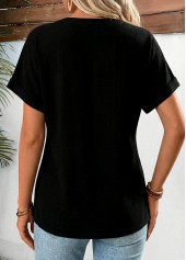 Black Tribal Print Tummy Coverage Short Sleeve T Shirt | thumb picture 