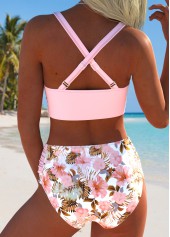 Light Pink Mid Waisted Surplice Bikini Set | thumb picture 