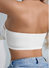 White Color Stretch Detail Bandeau Bra | thumb picture 
