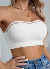 White Color Stretch Detail Bandeau Bra | thumb picture 