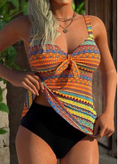 Multi Color Mid Waisted Tummy Coverage Tankini Set | thumb picture 