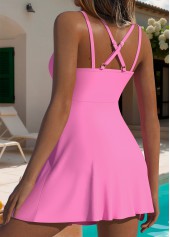 Pink Twist Floral Print One Piece Swimdress | thumb picture 