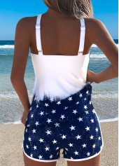 American Flag Navy Mid Waisted Tankini Set | thumb picture 