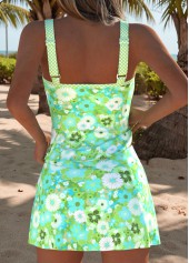 Green Mid Waisted Floral Print Tankini Set | thumb picture 
