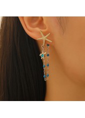 Golden Turtle Starfish Design Copper Earrings