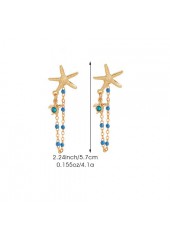 Golden Turtle Starfish Design Copper Earrings | thumb picture 