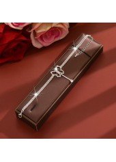 Rhinestone Detail Silver Butterfly Copper Anklet | thumb picture 