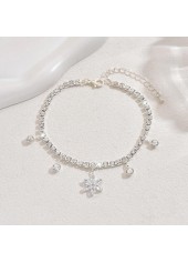 Silver Color Copper Detail Rhinestone Anklet | thumb picture 