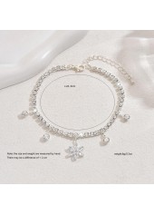 Silver Color Copper Detail Rhinestone Anklet | thumb picture 