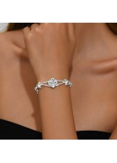 Silver Sparkling Diamond Design Copper Bracelet