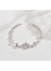 Silver Sparkling Diamond Design Copper Bracelet | thumb picture 