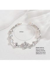 Silver Sparkling Diamond Design Copper Bracelet | thumb picture 