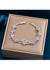 Silver Sparkling Diamond Design Copper Bracelet | thumb picture 