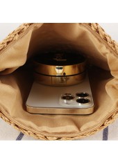 Dark Camel Zip Tassel Crossbody Bag | thumb picture 