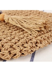 Dark Camel Zip Tassel Crossbody Bag | thumb picture 