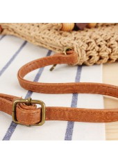 Dark Camel Zip Tassel Crossbody Bag | thumb picture 