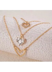 Golden Color Heart Alloy Detail Necklace | thumb picture 